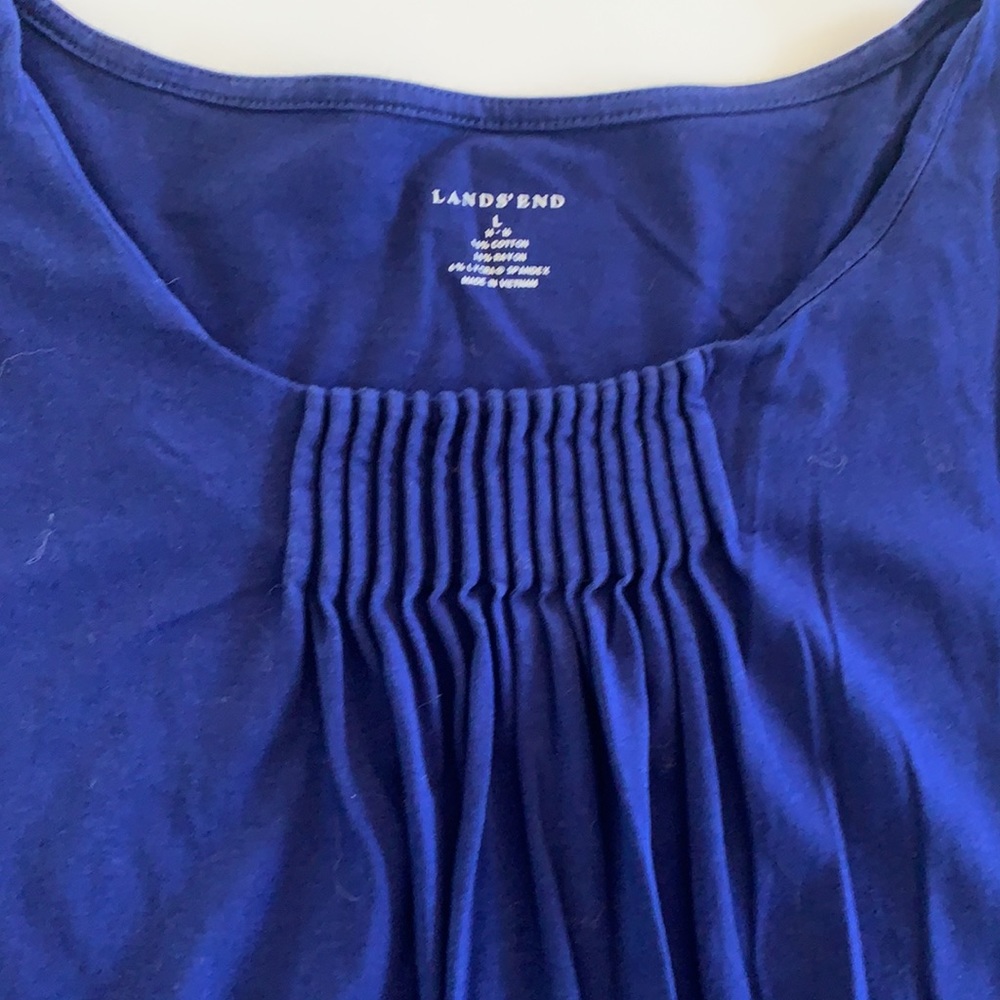 Lands’ End Ruched Neck, Long-Sleeved T-Shirt - Picture 2 of 3